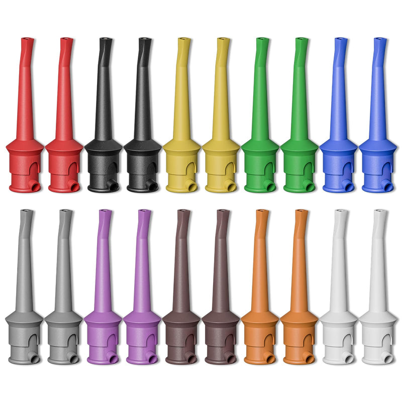 [Australia - AusPower] - Goupchn 20PCS Multimeter Test Hook Clips SMD IC Cable Welding Test Clip for DIY Electronic Components Testing Ten Colors 