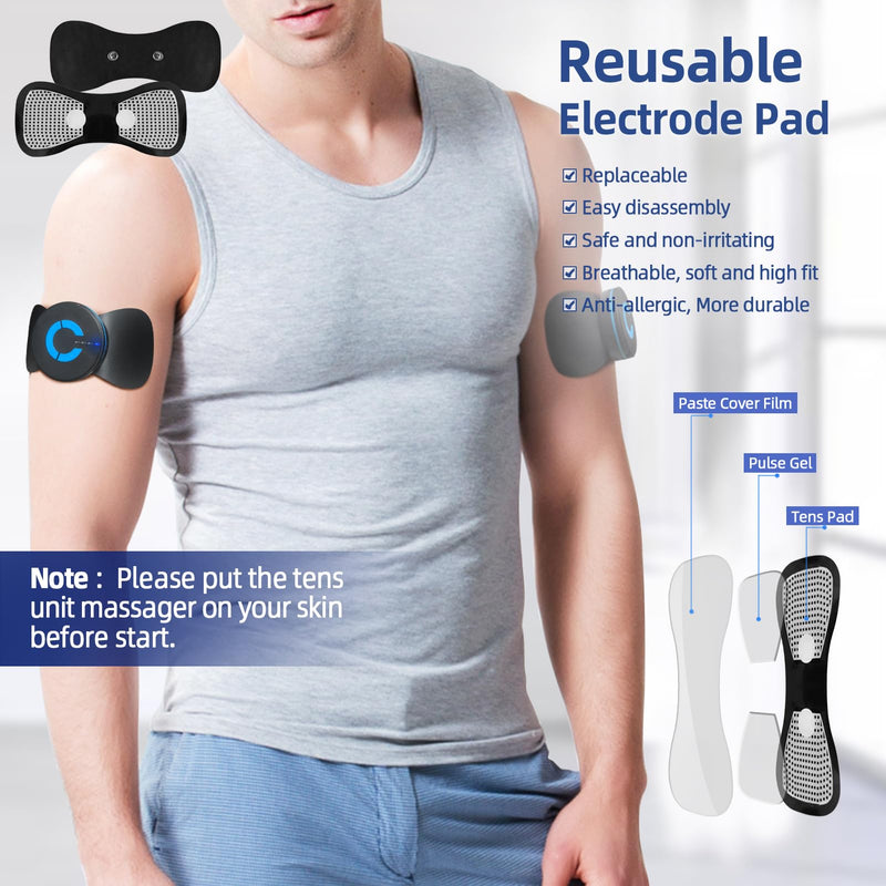 [Australia - AusPower] - Mini Massager,Rechargeable Intelligent TENS Unit Muscle Stimulator for Pain Relief - FSA or HSA eligible Deep Tissue EMS Massager Management for Back, Neck, Arm Electronic Pulse Machine 