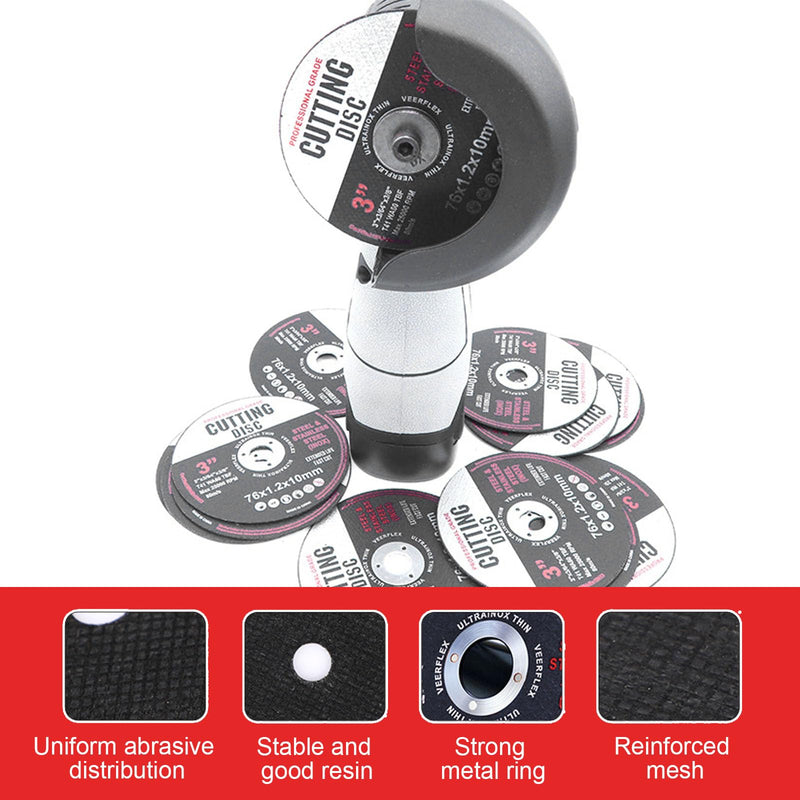 [Australia - AusPower] - Pack of 12 Cutting Discs, Cutting Disc 76 mm, Cutting Disc 76 mm Wood and Metal, Serrated Disc 76 mm, 76 mm Cutting Disc, 76 mm Sanding Disc, Black 