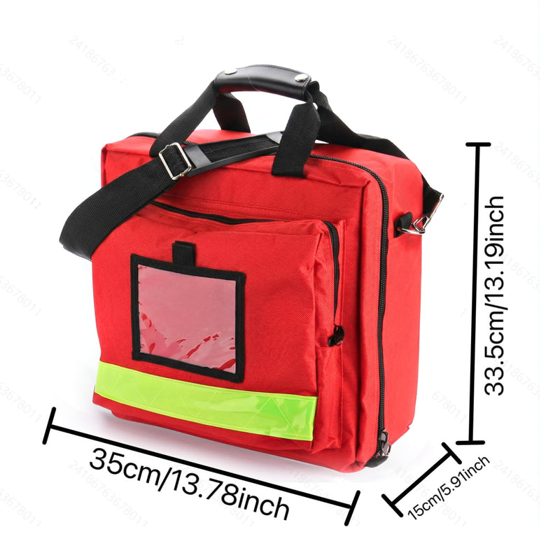 Empty First Aid Bag, Medical Bag, Emergency Bag, Sanitary Bag for Home Care, Vitamins, Doctor, Travel & Emergency, Red