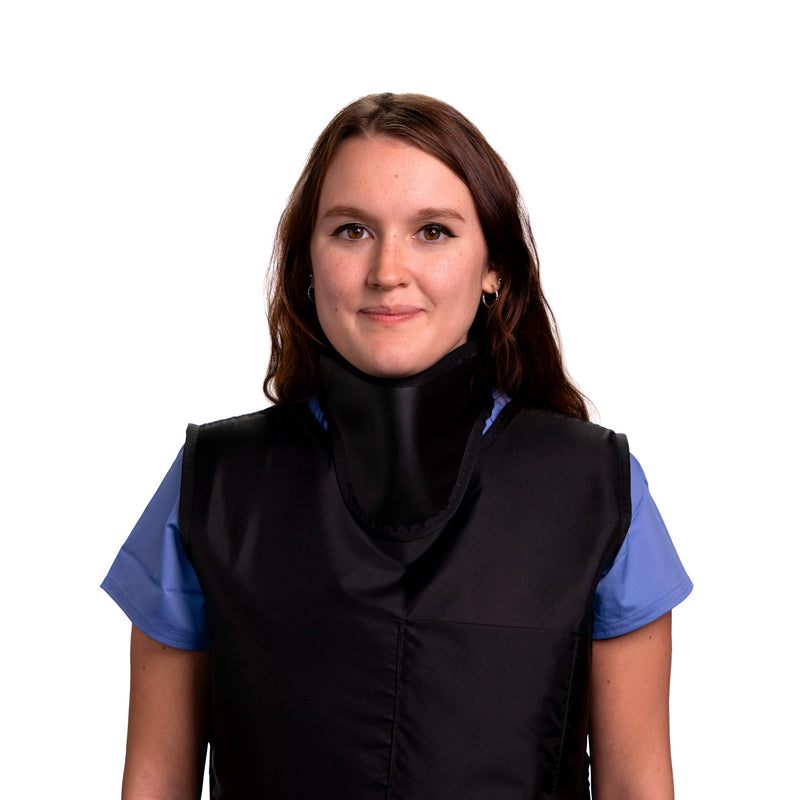 Thyroid Shield/Collar with PVC Easy Clean Color Black .50mm PB Light Weight Radiation Protection