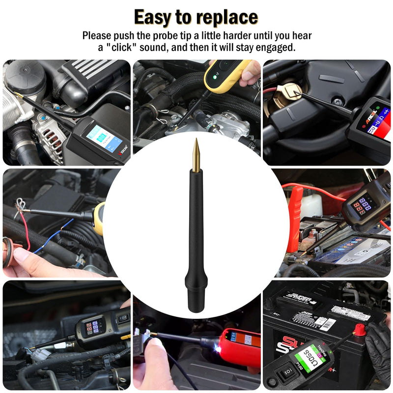 [Australia - AusPower] - 1 Pack Probe Tip 4Mm Banana Jack 3 Probe Accessories Compatible with Power Circuit Probe Kit, Use for Autel and Other Brands Automotive Circuit Tester Electrical System Diagnosis 