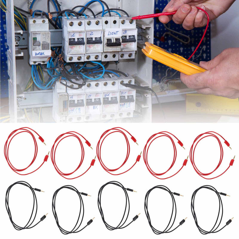 [Australia - AusPower] - 5 Sets Banana Plug Test Line Gold Plating Banana Plug Test Cable with 2mm Jack Test Leads Sets Multi Testers for Electrical Projects 