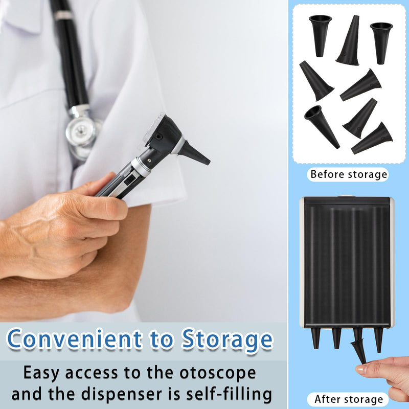 [Australia - AusPower] - Reusable Otoscope Specula Dispenser with 200 Pcs 2.75/4.25 mm Otoscope Tips Plastic Dispenser for Disposable Ear Specula 