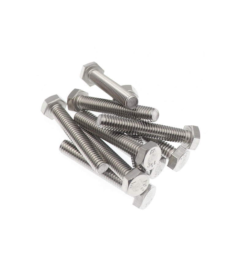 [Australia - AusPower] - 10pcs 1/4-20 x 1-1/2" Hex Head Bolts Screws, Full Thread, Plain Finish, F593C 18-8 304 Stainless Steel 1/4“-20 x 1-1/2" 10pcs 