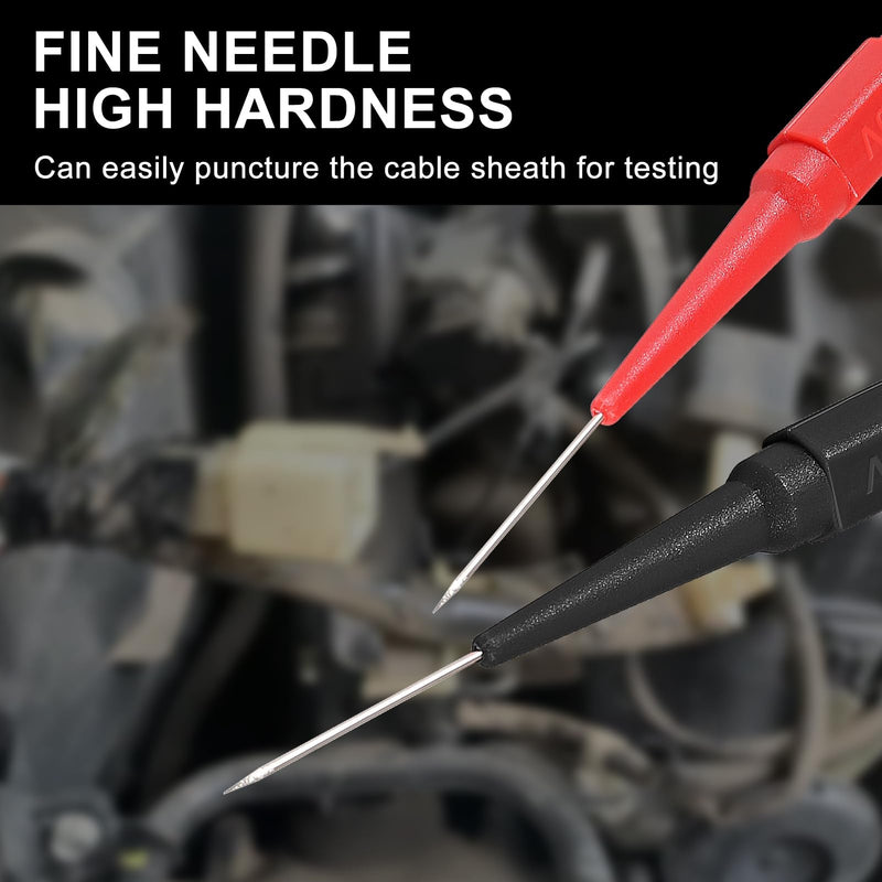 [Australia - AusPower] - 20Pcs 0.7mm Back Probe Kit with 4mm Banana Socket Non-Destructive Insulation Wire Piercing Needles Multimeter Test for Probes Automotive Testing Tools 