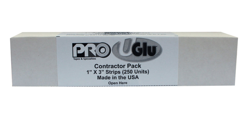 Pro Tapes U-Gl Uglu U 1" X 3" Adhesive Adheisive Strip, Clear, UGLU900