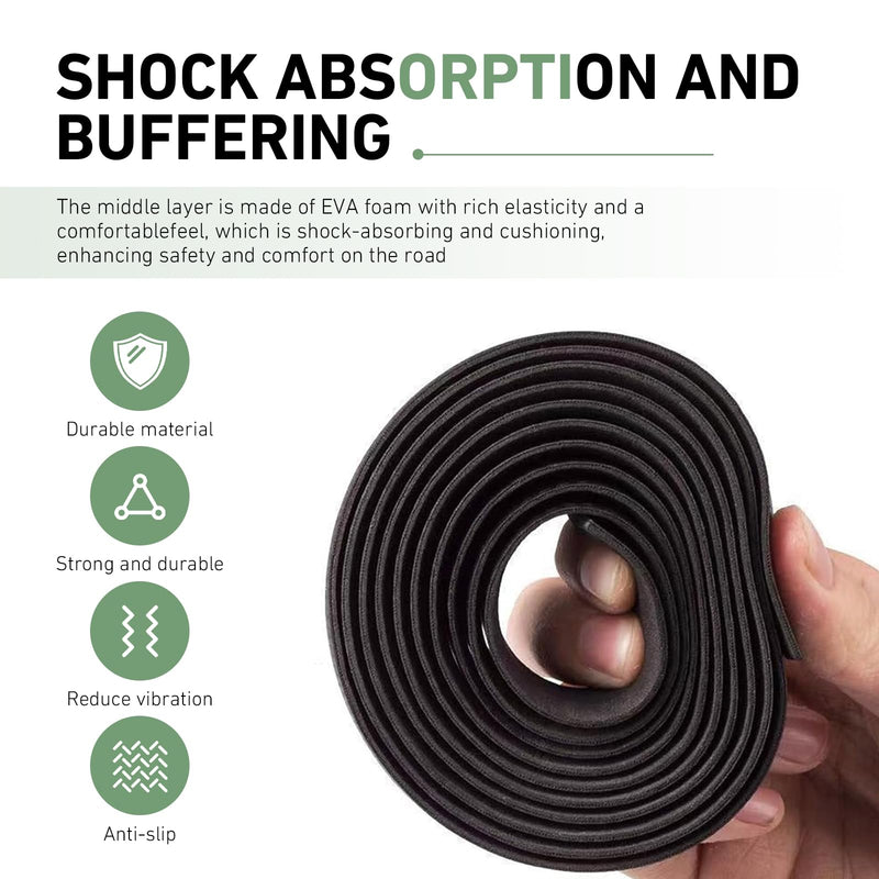 2 PCS Bike Handlebar Tapes, Carbon Fiber Bicycle Bar Wrap, Anti-Slip Shock-Absorbing Handle Grip Tape, Universal for Road Bike/Mountain Bike (Black)