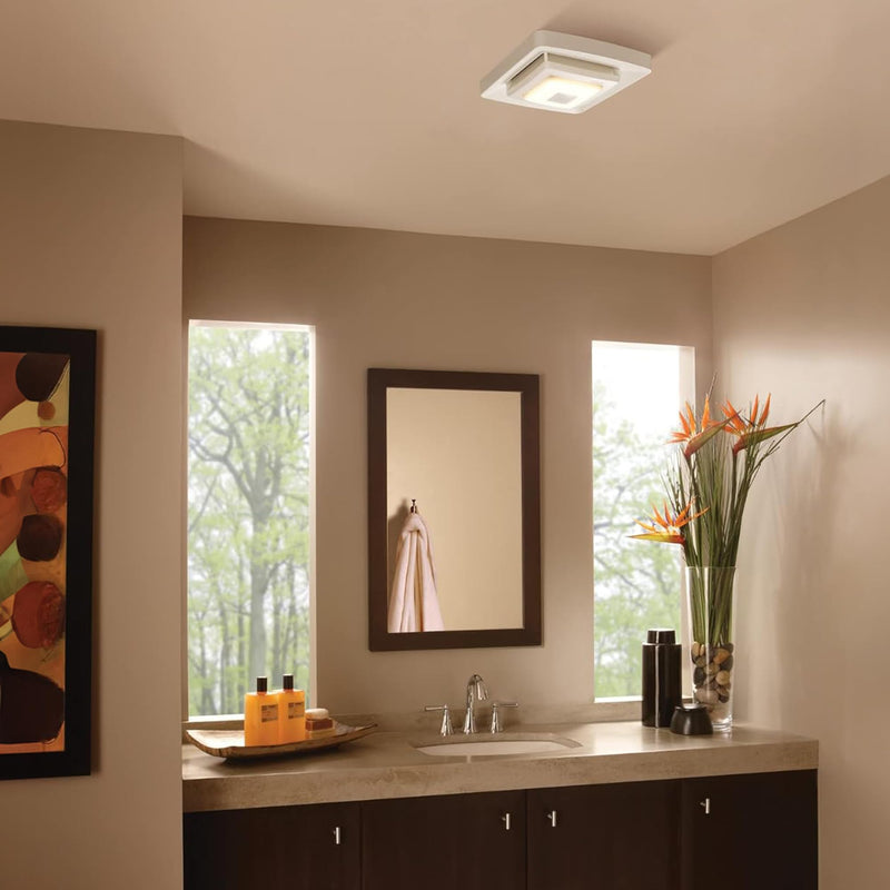 Broan-NuTone Nested Bluetooth Speaker Quick Install Bathroom Exhaust Fan Grille/Cover w/LED Light, White