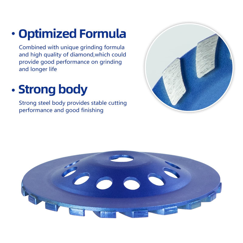 [Australia - AusPower] - SALI Diamond Concrete Grinding Wheel 7 inch for Polishing and Cleaning Stone Concrete Surface, Cement, Marble, Rock, Granite, and Thinset Removing, Angle Grinder Segment Wheels Cup 180 * 22.2 MM Segment Turbo 1.0 