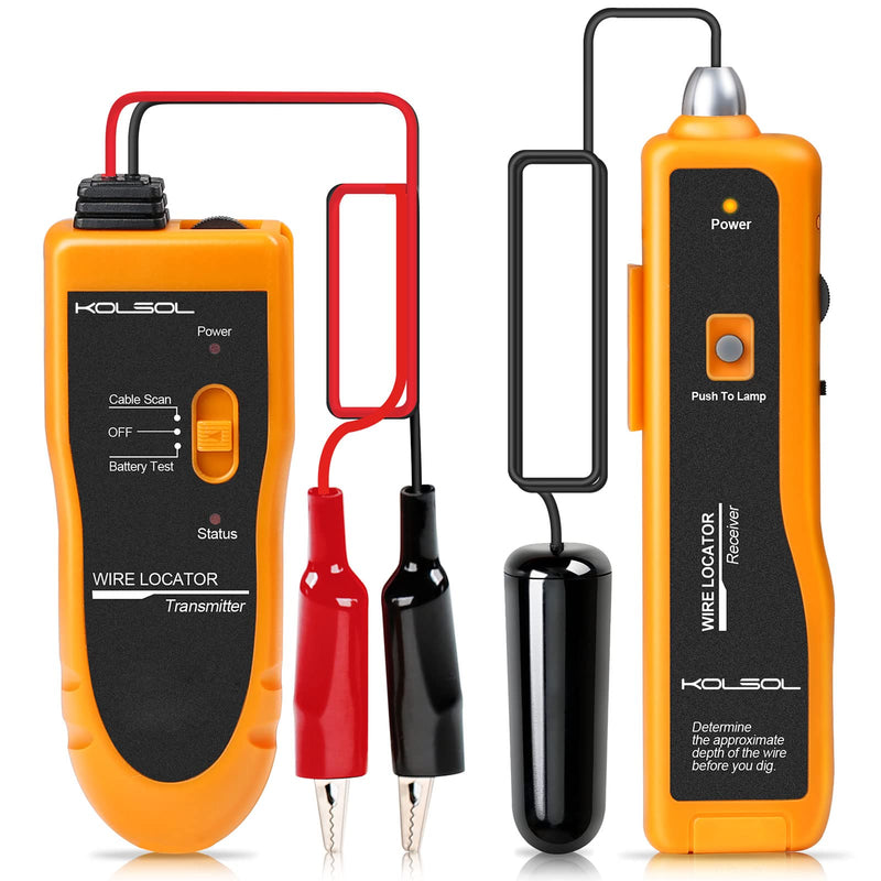 [Australia - AusPower] - Kolsol F02 Underground Cable Detector, Earth Cable Detector with Headphones, Cable Tester for Pet Fence Cable, Underground Cable, Irrigation Control Wires 