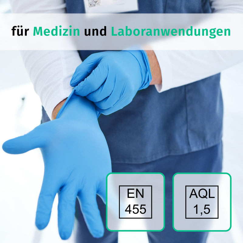 Nitrile Gloves Box of 200 Disposable Examination Gloves (S, Nitrile Blue), Powder-Free, Non-Sterile, Latex-Free, Blue Sma | Puderfreie Einmalhandschuhe für Tattoo, Werkstatt, Küche, Reinigung und Haushalt; vielseitig für Gewerbe und Alltag
