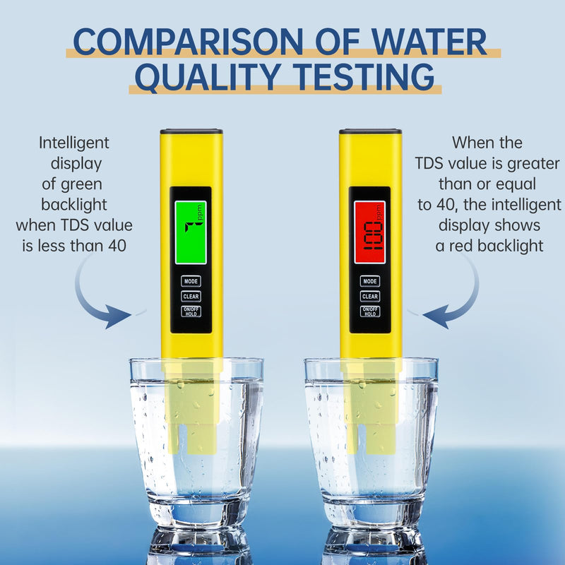 [Australia - AusPower] - 2025 New 4-in-1 Digital TDS Meter – Water Quality Tester | EC, Temperature (℃/℉) & 0-9999 ppm for Drinking Water, Aquariums & RO-RODI Systems –Yellow 