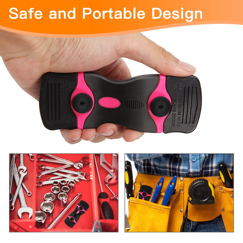 Razor Blade Scraper, 2-in-1 Plastic Scraper Tool with 20 Razor Blades, Multi-funtional Cleaning Razor Scraper for Paint, Label, Decal, Sticker Remover, Gum, Caulk, Adhesive Removal, Cooktop, Wallpaper Orange
