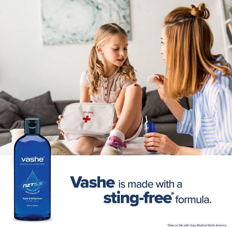 [Australia - AusPower] - Vashe Wound Solution OTC | Pure Hypochlorous Acid-Preserved Wound Cleanser | Home Wound Care | Non-Cytotoxic and Skin-Neutral pH | 8.5 Fl Oz 