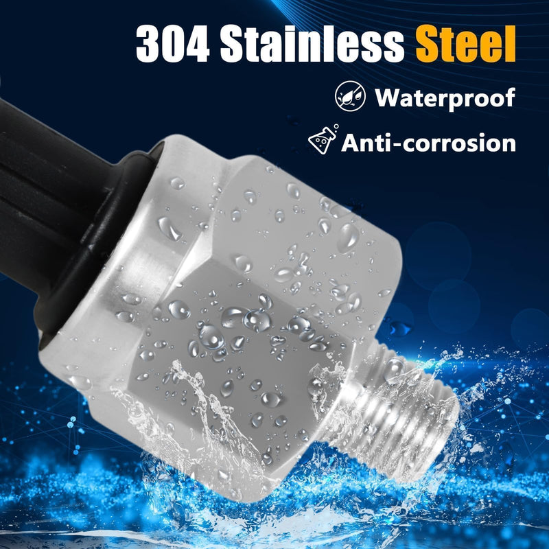 [Australia - AusPower] - FUSCH 1600 PSI Pressure Transducer Sensor with Connector Harness, 1/8"NPT Thread Stainless Steel Pressure Transmitter for Oil Fuel Water Air 