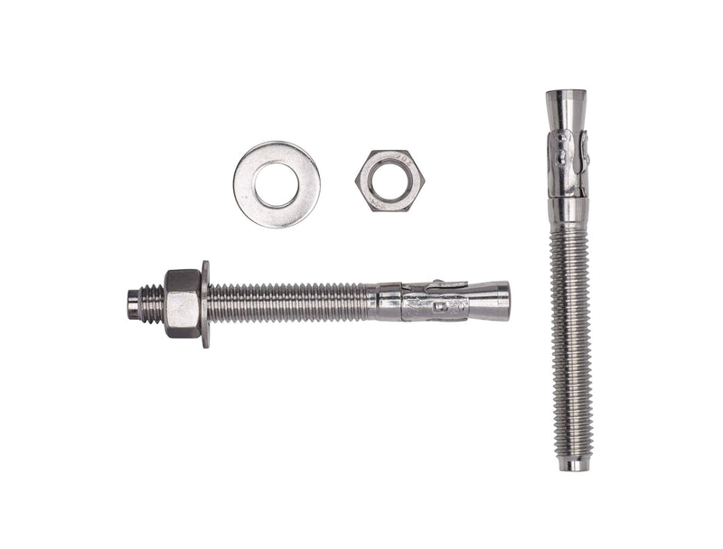 [Australia - AusPower] - Bolt Dropper 1/2" X 4-1/2" Wedge Anchor (5pc), 18-8 Stainless Steel Corrosion Resistant Commercial Grade Washers and Nuts Included Choose Size 1/2" x 4-1/2" 