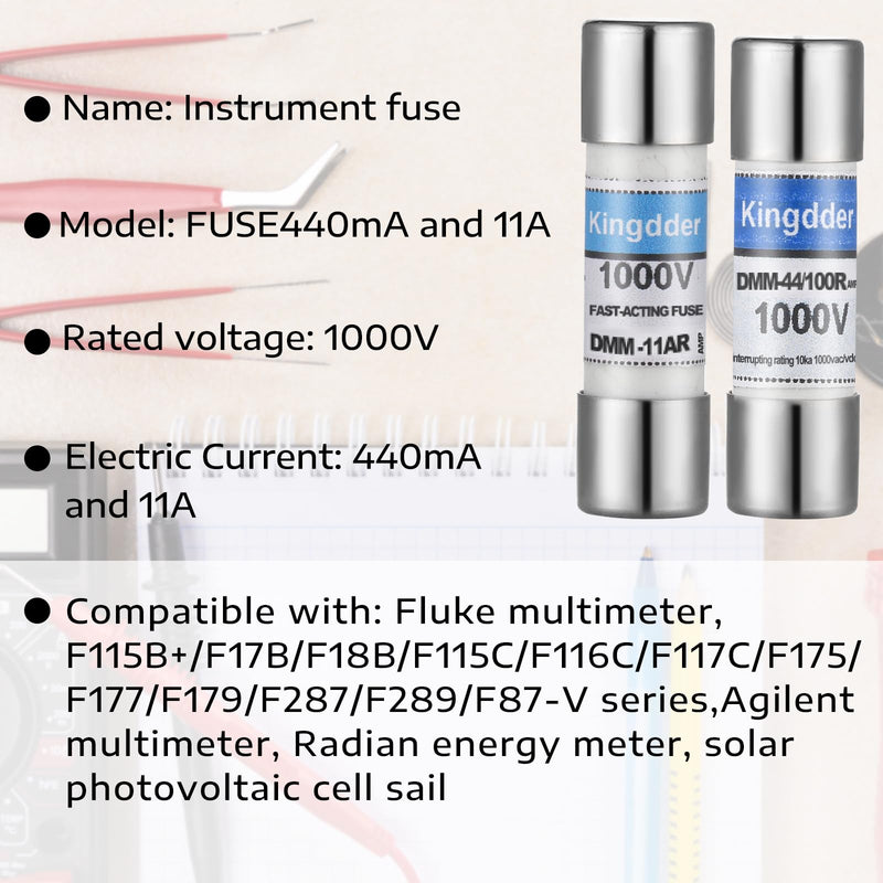 [Australia - AusPower] - DMM-11A (DMM11) and DMM-44/100 (DMM 44 100) Fast Acting Digital Multimeter Replacement Fuse Compatible with Fluke Multimeters (12) 12 