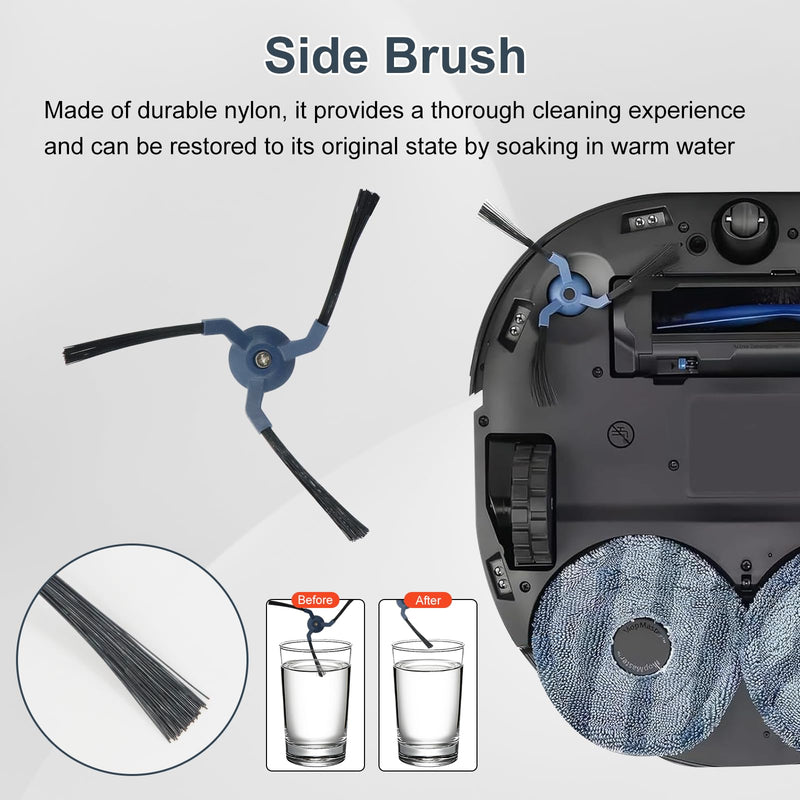 22 Pack Accessories for Eufy X10 Pro Omni Robot Vacuum Cleaner Replacement Parts, 2 Mainbrush 4 Sidebrush 6 Dust Bag 4 Filter 4 Mop Pads 1 Cleaning Brush 1 Screwdriver