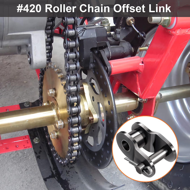 OIIKI 5PCS Roller Chain Offset Link #420, Half Link, Crank Link