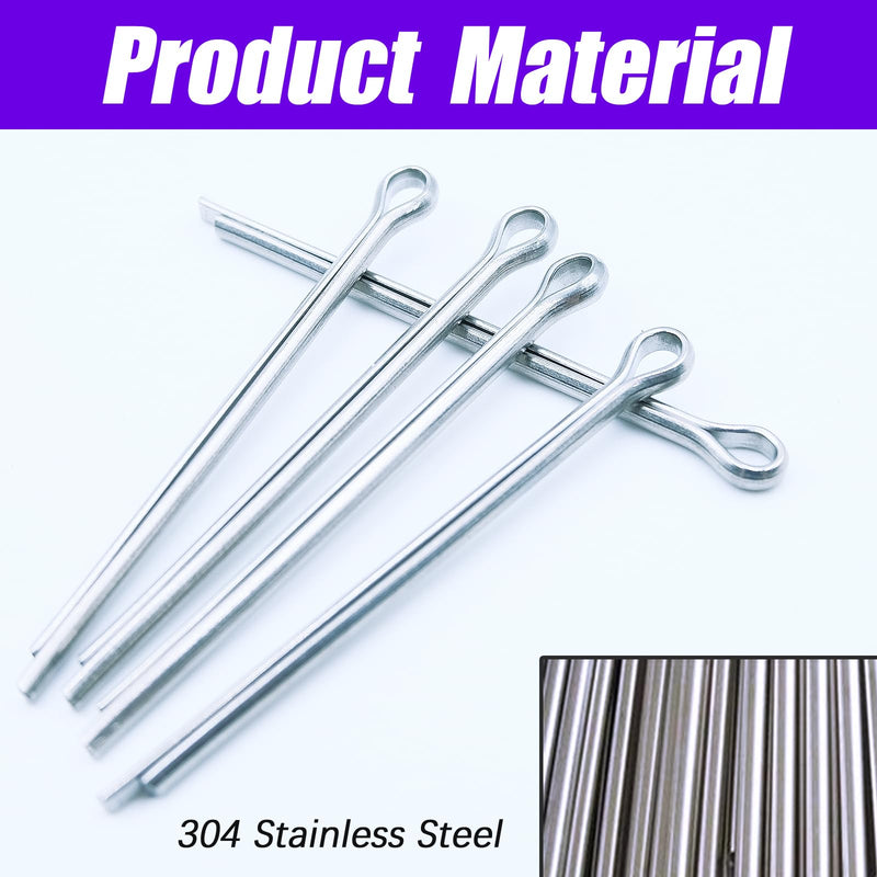 [Australia - AusPower] - 125pcs Cotter Pin Assortment Kit, 6 Sizes 304 Stainless Steel Cotter Pins Set, Split Pin Fastener Clips for Car Mechanics, Lawn Mowers, Trucks, Tractors Repair 125PCS 