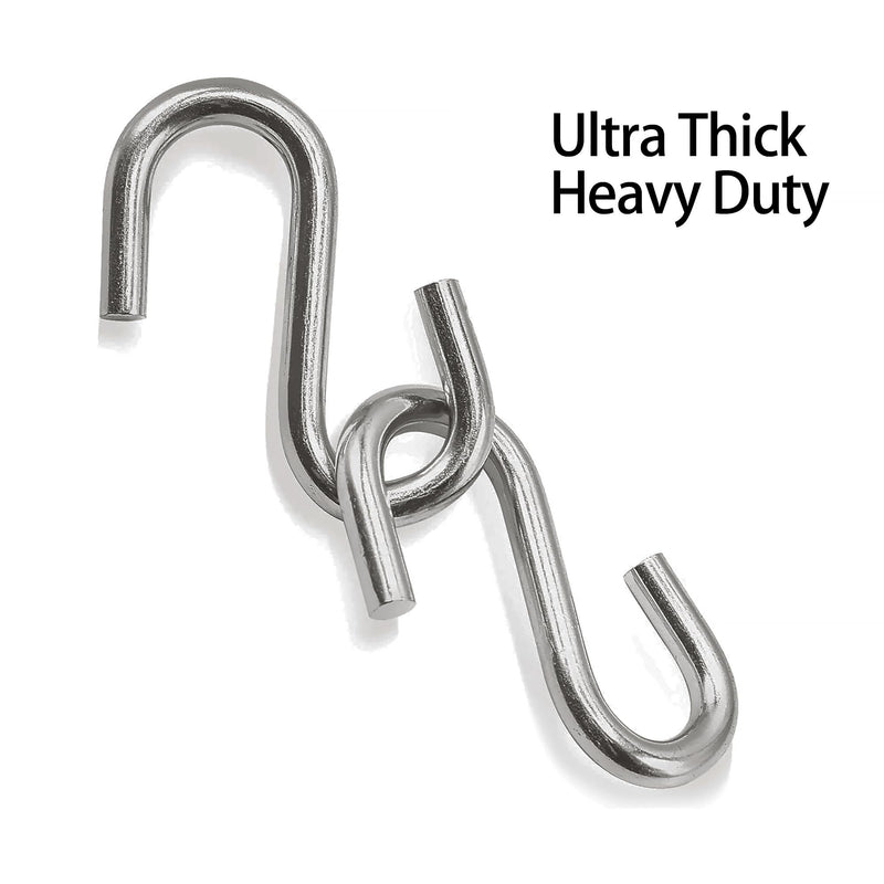 [Australia - AusPower] - 2 Pack 3.3-Inch Heavy Duty S Hooks, 304 Stainless Steel Swing Hammock Hooks, Maximum Load Capacity 557 lbs 