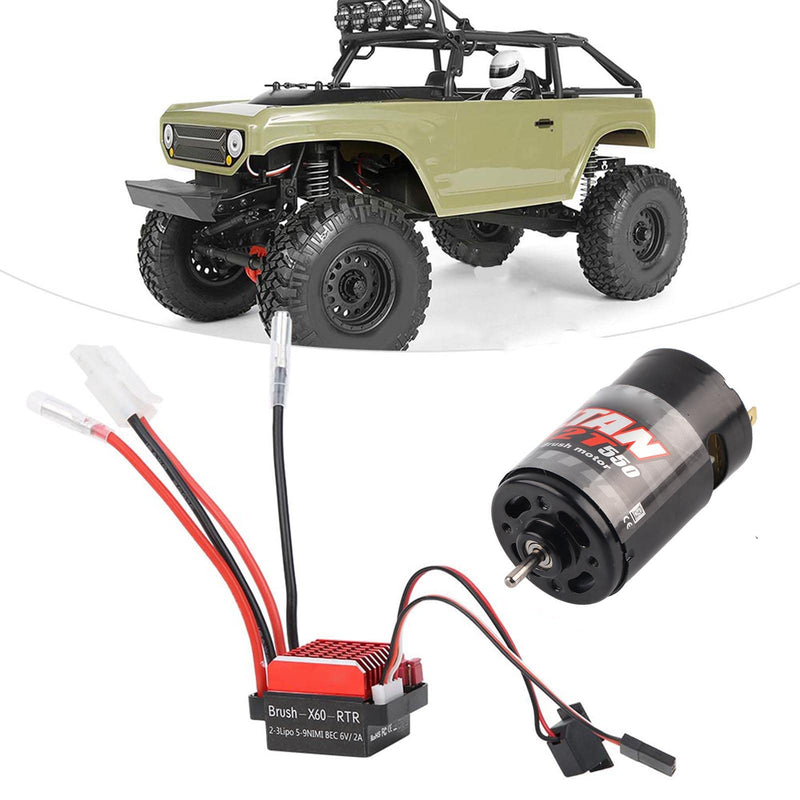 [Australia - AusPower] - SUNGOOYUE RC Car Motor,550 Brushed Motor 360A Brushed Electronic Speed Controller ESC Fit for 1/10 RC Car (12T) 