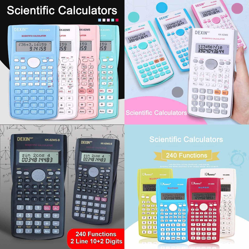 [Australia - AusPower] - Scientific Calculators Desktop, Scientific Calculators for Students, Scientific Calculator 240 Functions 2 Line 10+2 Digits, Desk Math Calculator for School (Pink) Pink 