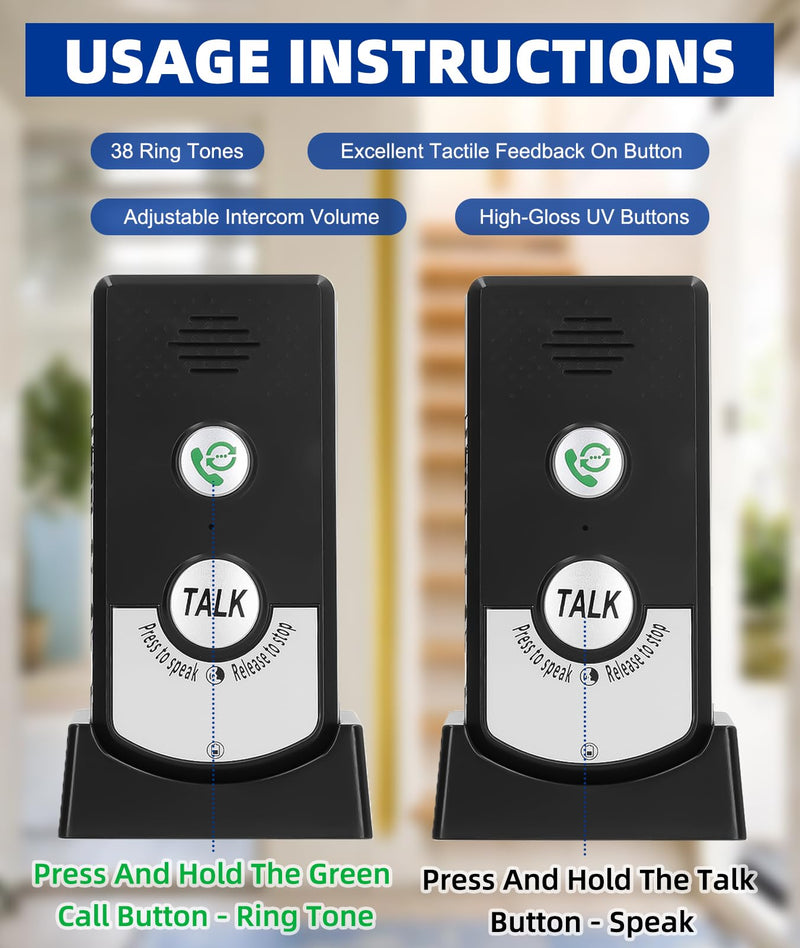 [Australia - AusPower] - 2 Way Voice Intercom - Super Long Range Wireless Intercom System for Home 