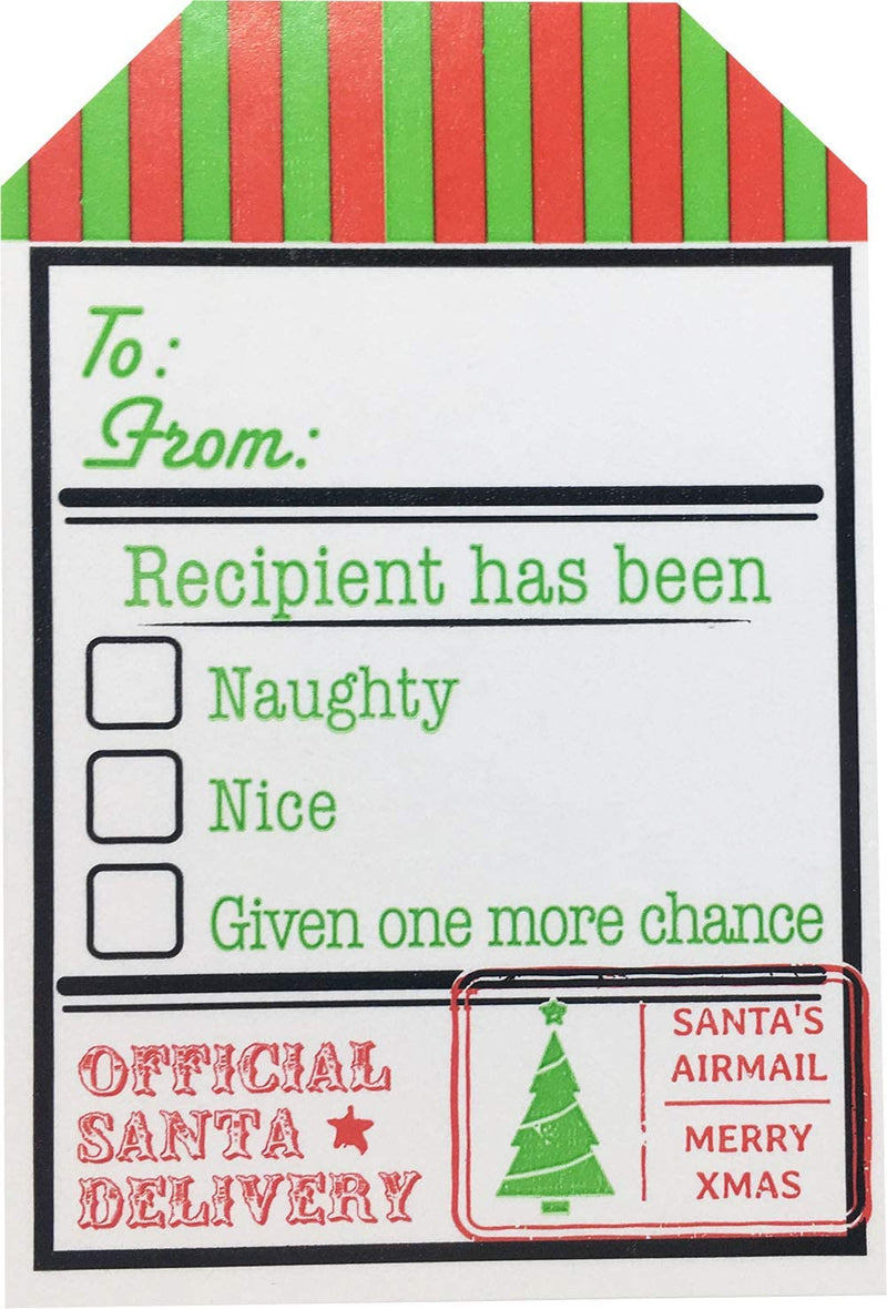 from Santa Gift Tags â€“ White Semi-Gloss Holiday Stickers, 2 x 3 Inch Labels, Roll of 100 with 4 Festive Designs â€“ Christmas Wrapping Tags, Made in The USA