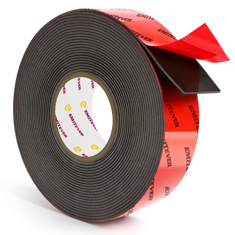 EMITEVER Heavy Duty Double Sided Tape, 1 Inch x 16.4FT Acrylic Foam Mounting Tape, Two Sided Adhesive Tape, Waterproof & Strong Double Stick Tape for Walls, Automotive, Home Office Decor 16.4 feet x 1 inch
