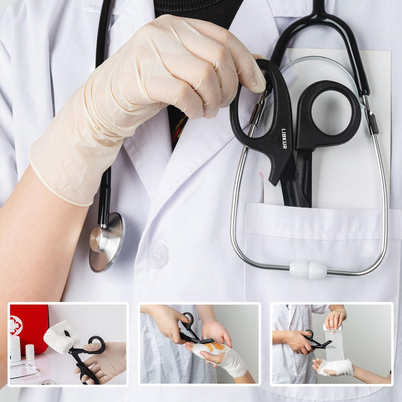 Bandage Shears Medical Scissors Trauma Shears for ER Nurse Premium Quality Stainless Steel Shear 7.5" Fluoride Coated Non-stick Blades Nursing Scissors for Doctor(Black Gold)