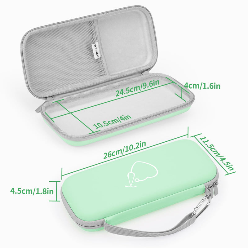 [Australia - AusPower] - Yinke Stethoscope Case for 3M Littmann Classic III, Lightweight II S.E, MDF Acoustica, Cardiology IV Stethoscopes -Extra Room Medical Scissors Reflex Hammer Penlight,Ideal Gift Nurse Doctor, Green-PU 