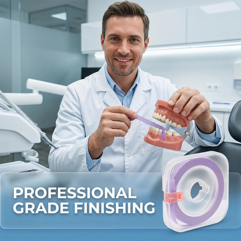 Simsky 3 Rolls Tooth Polishing Strips Set, Interdental Sandpaper for Effective Cleaning, Plaque Removal and Teeth Whitening, Safe, Durable and Easy to Use