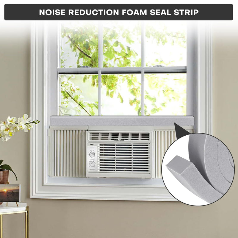 [Australia - AusPower] - AC Window Seal Kit with Adhesive - 2Pcs Gray Foam Insulation Strips 2"x1"x6.5Ft,Air Conditioner Foam for Window Units, Energy Saving & Dustproof 2''x1''x6.5ft-2pcs 