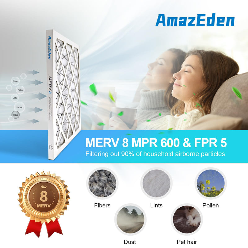 [Australia - AusPower] - 10x10x1 AC Air Filter MERV 8 (6-Pack) MPR 600 FPR 5 HVAC Furnace Pleated Filters Dust Defense Air Filters Replacement (Exact Dimensions: 9.81x9.81x0.81 Inches) 6-PACK 10x10x1 