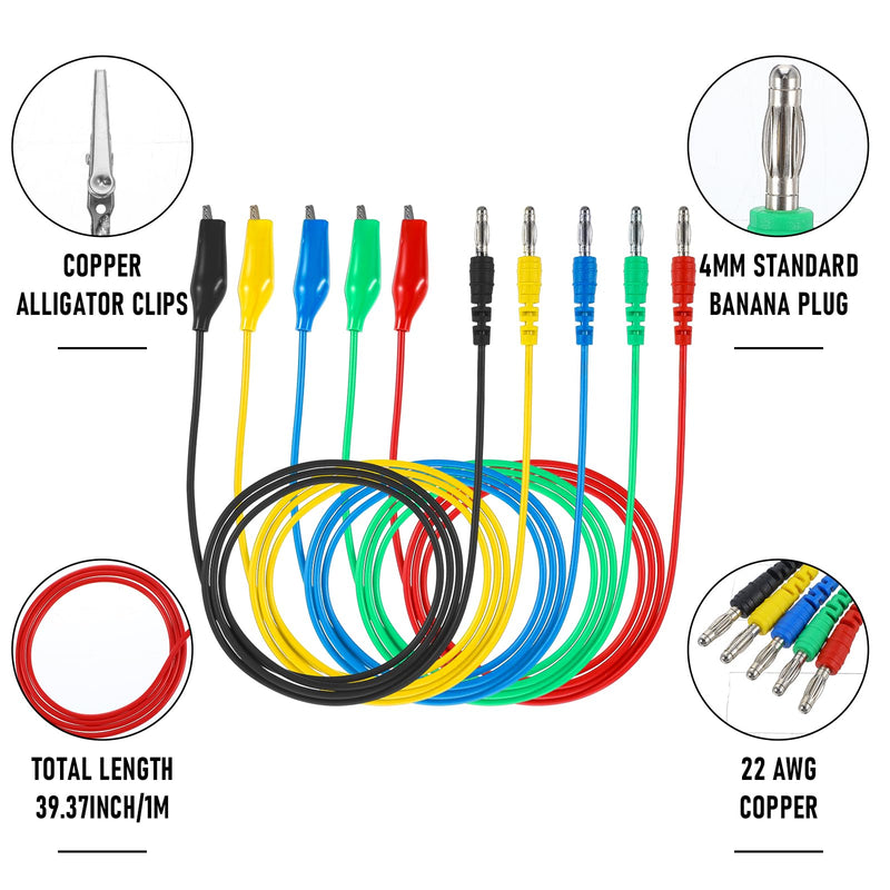 [Australia - AusPower] - 24 Pcs Back Probe Kit, Banana Plug to Alligator Clips Test Set, 3 Configurations Extended-Length Probes and Back Probe Pins for Car Diagnostics, Electrical Testing, Vehicle Maintenance 