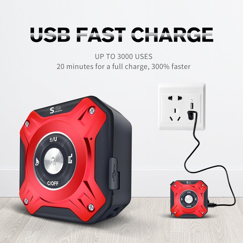 2 in 1 Laser Tape Measure with Level | 131ft/40M Laser Distance Meter Display On Backlit LCD Screen with 16ft/5m AutoLock Measuring Tape | Ft/Inch/Fractions/M/mm (Red 2in1 Laser)