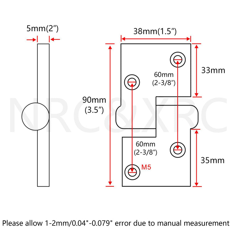 [Australia - AusPower] - NRC&XRC Pair of Stainless Steel 316 Heavy Duty Marine Grade 3.5" x 1.5"Left & Right Lift-Off/Take-Apart Hinge Hinge Cast Hinge W/Screws 