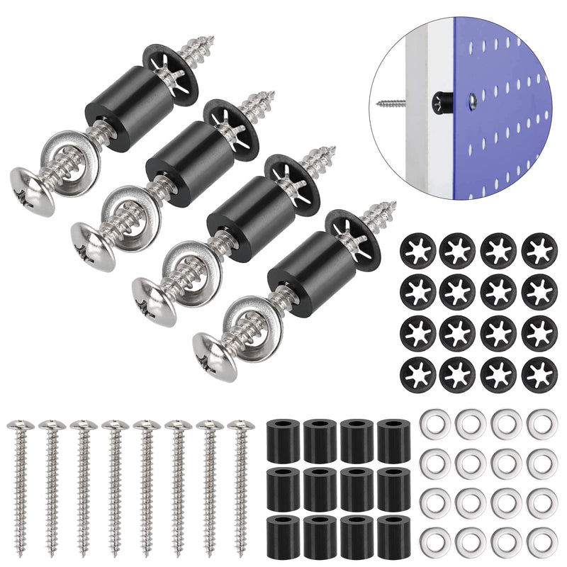 [Australia - AusPower] - 43 Set (172Pcs) Pegboard Mounting spacers and screws Kit, Peg Boards Installation Hardware Accessories. Include Sturdy Screws, Spacers,Washers and Lock Clips for 1/8 Inch and 1/4 Inch Pegboard 