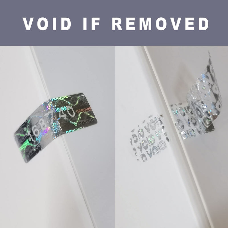 550 pcs Tamper Proof Hologram Stickers High Security Tamper Evident Seal Warranty Void Original Genuine Authentic Holographic Labels/Stickers w/Unique Sequential Serial Numbering(Silver) Silver 550 pcs
