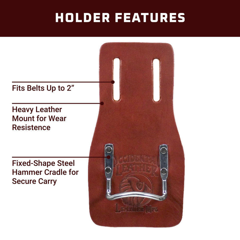 Occidental Leather 2” Cradle Hammer Holder - Accepts 2” Work Belt - Made in USA