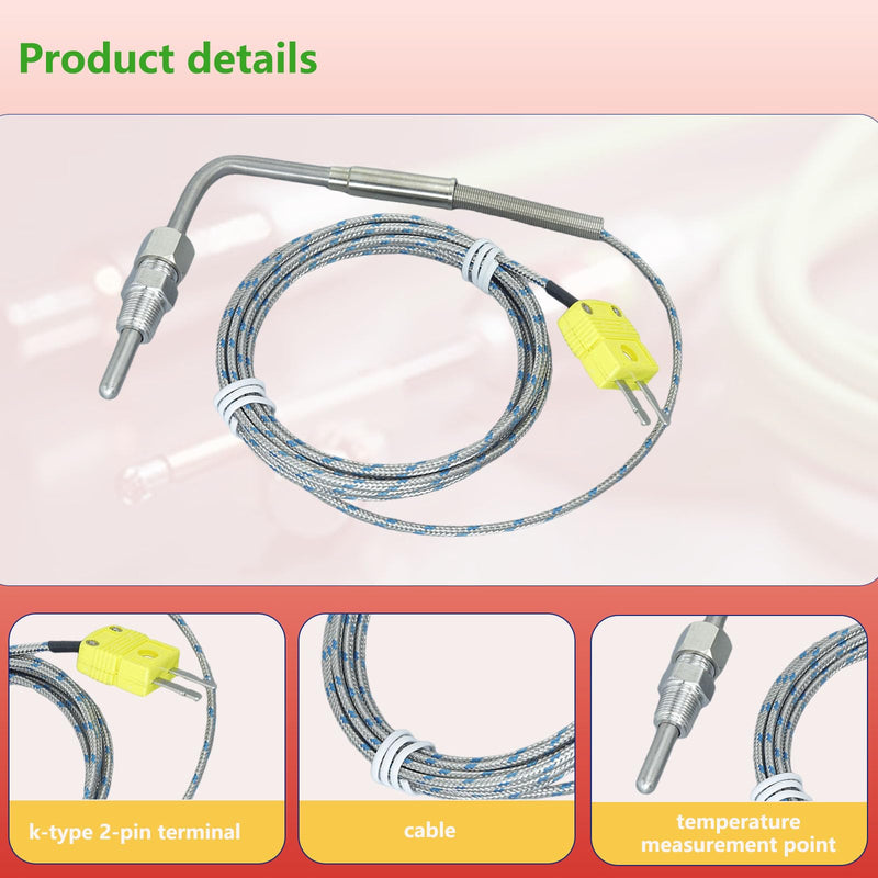 [Australia - AusPower] - K-Type thermocouple Probe 1/8 NPT Thread Compression Adjustable Length Temperature Detection Range -100 °F to 2200 °F 