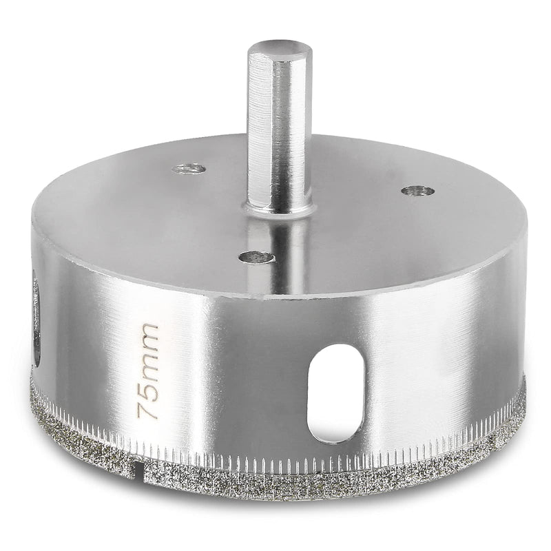 [Australia - AusPower] - Luomorgo 75mm/3 inch Diamond Hole Saw, 1.1 inch Cutting depth Diamond Diamond Drill Bits for Glass Ceramic Marble Porcelain Tile Granite Quartz Gemstone 75mm / 3 inch 