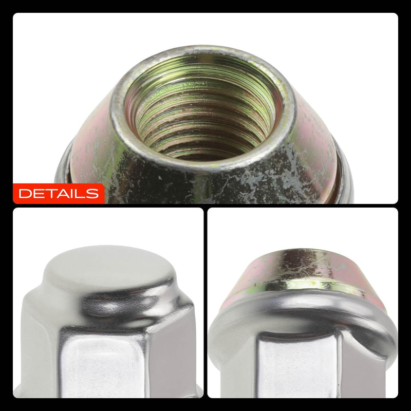 A-Premium 20pcs Wheel Lug Nuts M12 x 1.5 Chrome Conical Seat Lug Nuts Compatible with BMW Chrysler Dodge Ford Honda Jeep Capped Nut 6509769AA