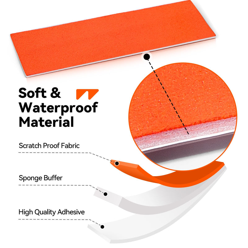 WRAPXPERT Squeegee Felts,Orange Felt Tape with Adhesive Backing Fit 4-inchs,Vinyl Squeegee Buffer for Window Tint Kit,PPF Applications,Vinyl Wrap Tools 10 PCS Basic