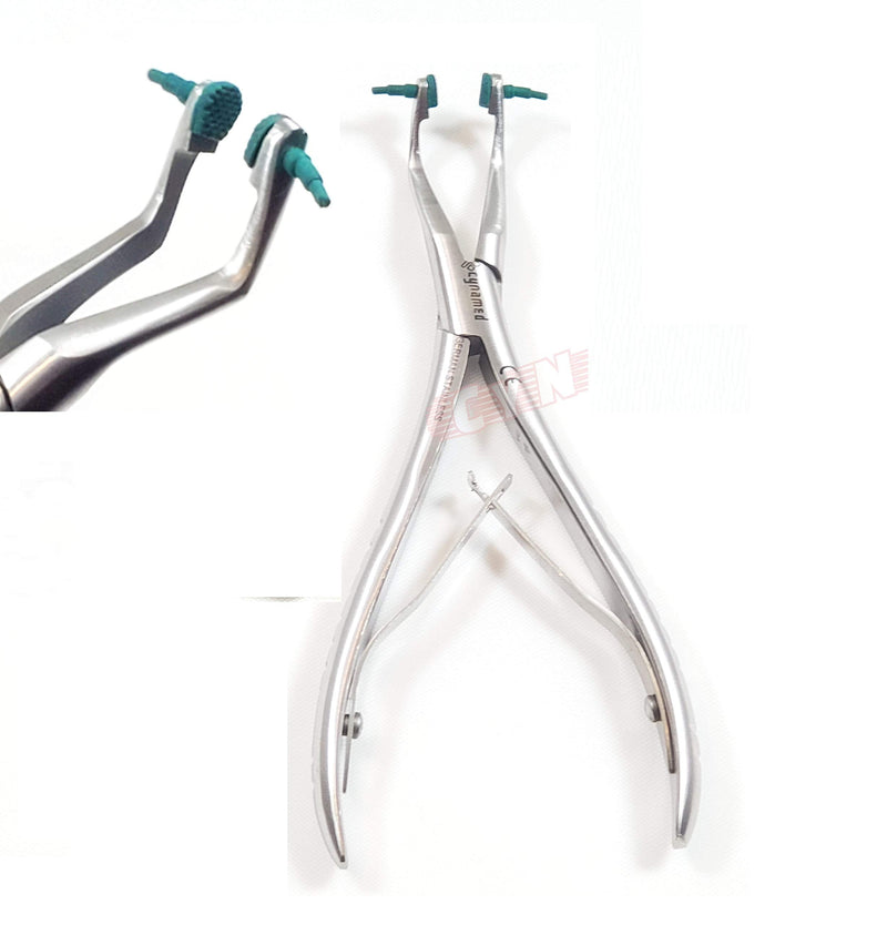[Australia - AusPower] - New Premium German Dental Crown Gripper Remover Pliers Temporary Crown Remover Crown Gripper Pliers 6" with 10 EA Extra Replaceable Silicone Tips 