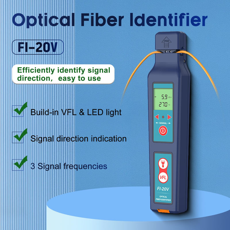 [Australia - AusPower] - Optical Fiber Traffic Identifier OFI FI-20V All-in-one Chuck Live with VFL LED Light 800nm-1700nm Detector Traffic Identifier Suitable for 0.25/0.9/2.0/3.0mm Small and Practical 