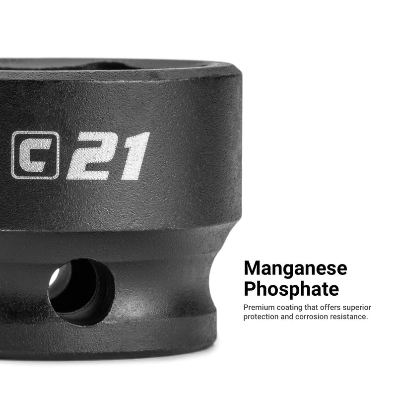 [Australia - AusPower] - Capri Tools 24 mm Stubby Impact Socket, 1/2 in. Drive, 6-Point, Metric (CP55424) 