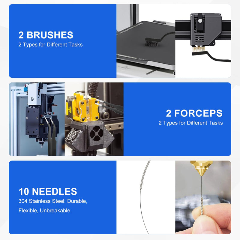 3D Printer Tools Kit, 58PCS 3D Printer Accessories & 3D Printing Tool Kit with Nozzle Cleaning Kit, Deburring Tool, Scraper, Files, Carving Knife, Tweezers – 3D Print Tools for FDM/SLA Printers 58pcs 3D Printing Tool Kit with Deburring Tool